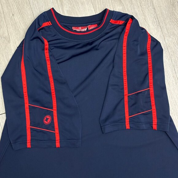 Vintage Spalding #9 Men's Navy Blue/Red Athletic Jersey T-Shirt - Size Large - Picture 4 of 5